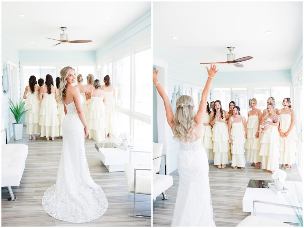 bridal party first look on wedding day