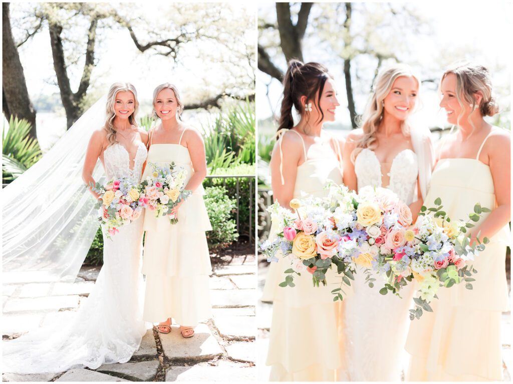 bridal party posing at the Kaminski House