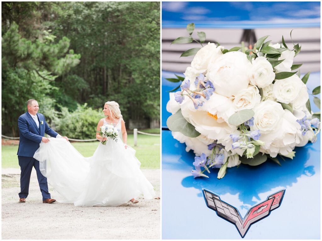 Elegant wedding bouquet with soft blush florals