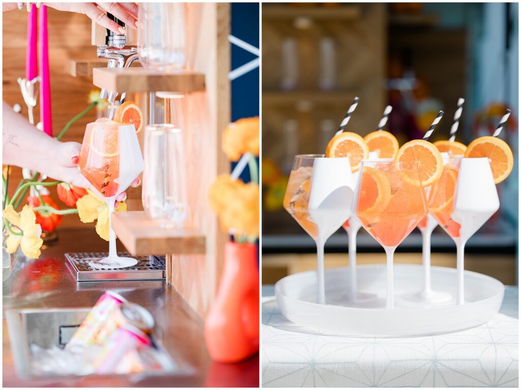Guests enjoying signature orange cocktails at Wildberry Farm