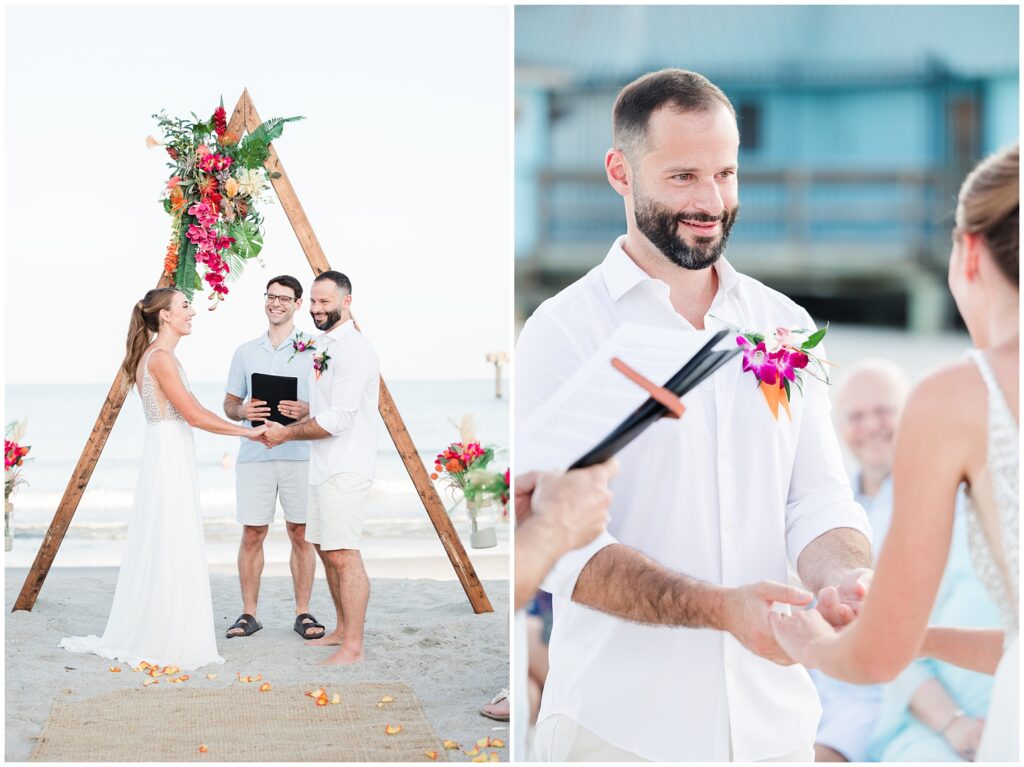 Custom written wedding vows on the beach at Myrtle Beach Wedding