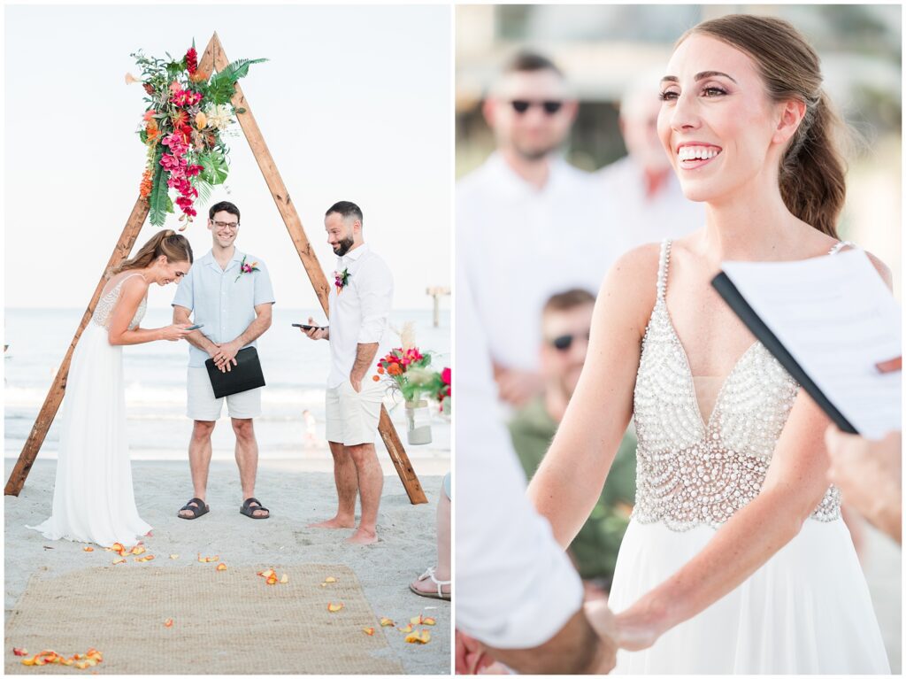 Custom written wedding vows on the beach at Myrtle Beach