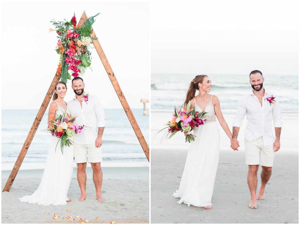 Bride and Groom said I DO on the beach during a myrtle beach wedding