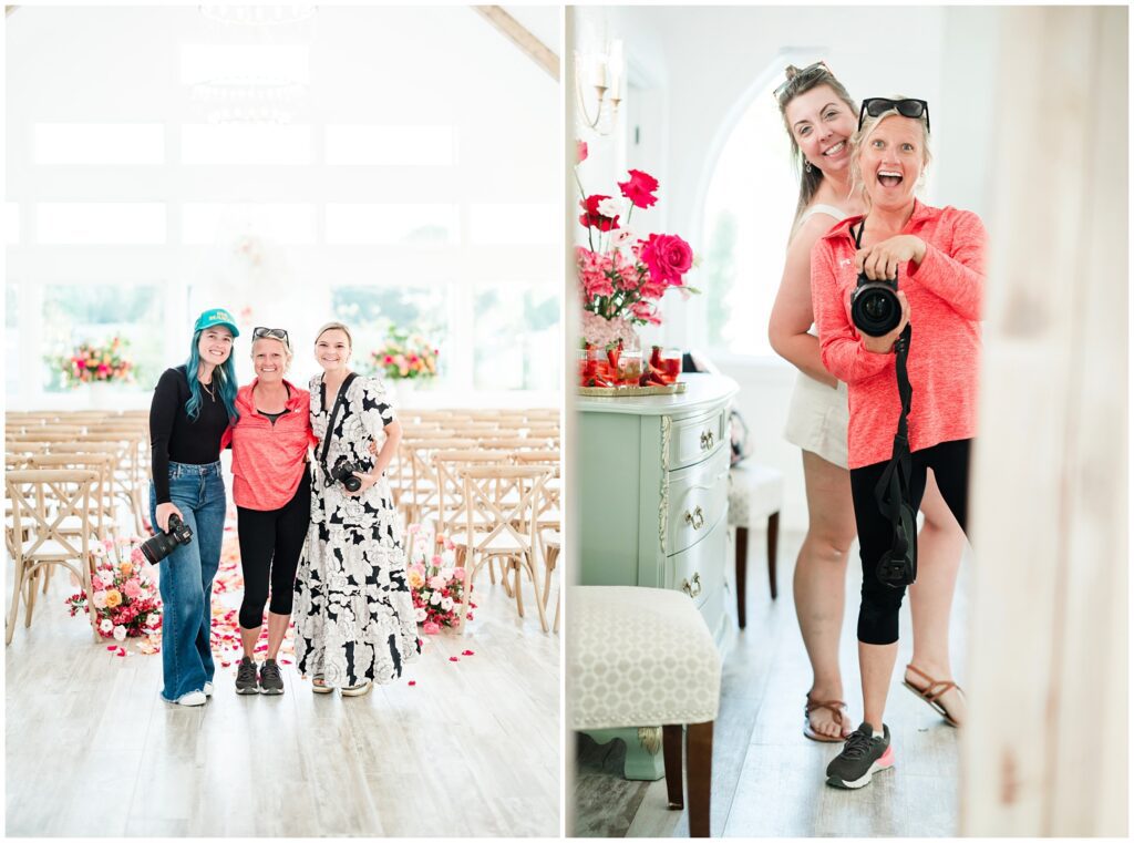 chapel ceremony space at Wildberry Farm with romantic lighting
