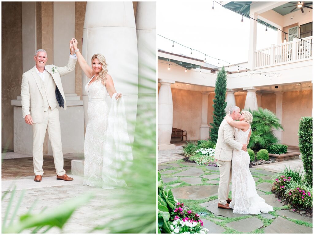 bride and groom on wedding day