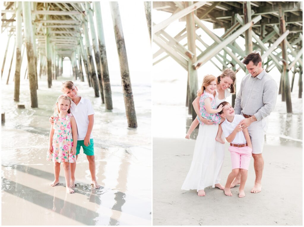 Photographer capturing portraits near Garden City Pier with coastal charm