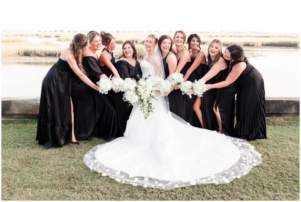 Southern wedding at Belin Church with Spanish moss and coastal views