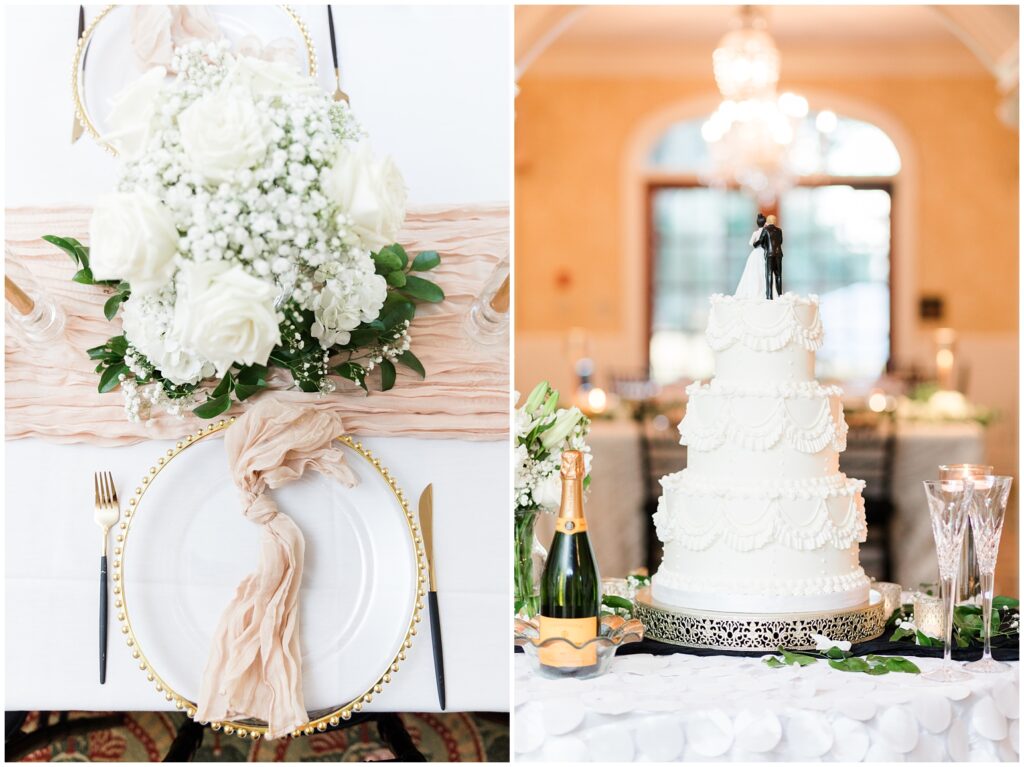 Bride and groom dancing surrounded by friends and family at southern wedding