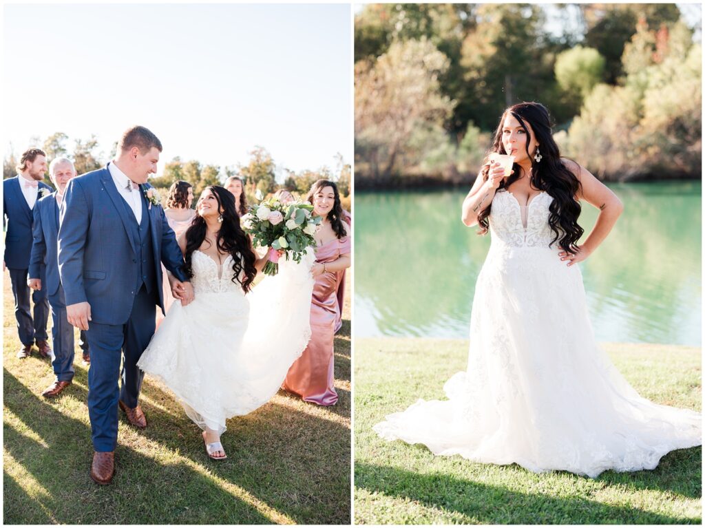 Bride and groom portrait at The Venue at White Oaks captured in Myrtle Beach photography style