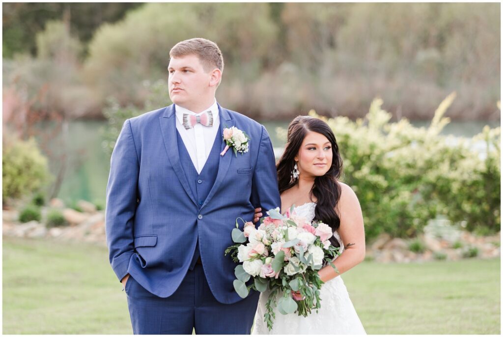 Bride and groom portrait at The Venue at White Oaks captured in Myrtle Beach photography style