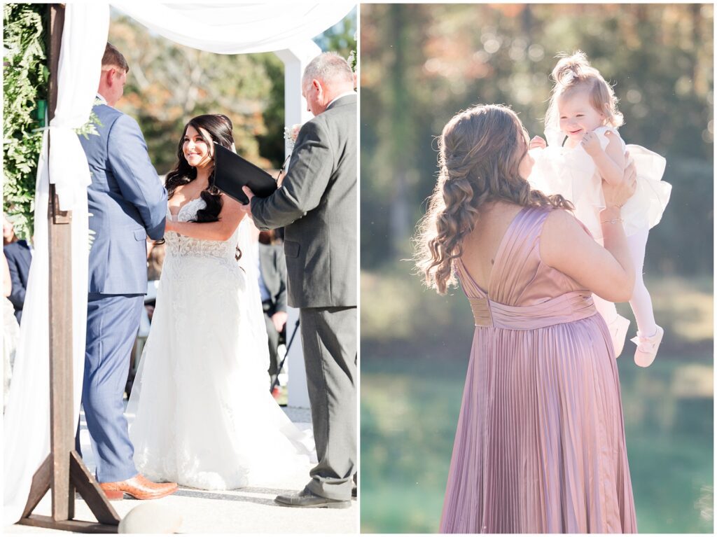 Bride walking down the aisle captured by Myrtle Beach wedding photographer