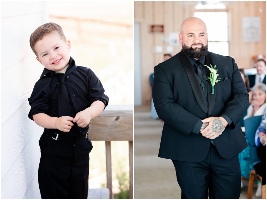 First look with bride and groom 
 Pawleys Island Wedding Photographer | Chapel + Pelican Inn Wedding