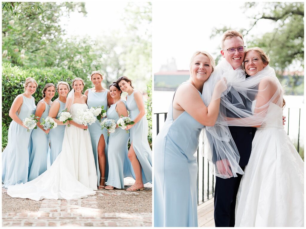 light blue bridal party dresses