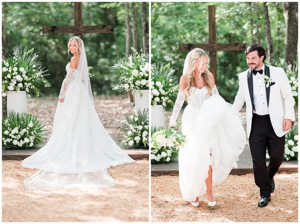 Sunset couple portraits on the 22-acre grounds at Le Petit Fox Farm
