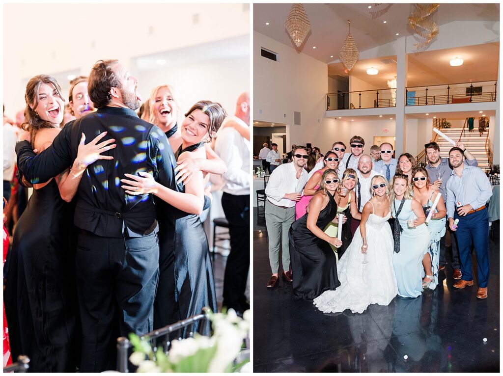Bride and groom exit surrounded by family and friends in Conway, SC
