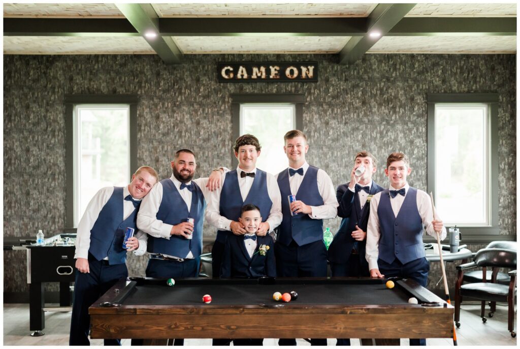 groom getting ready for Wildberry Farm wedding
