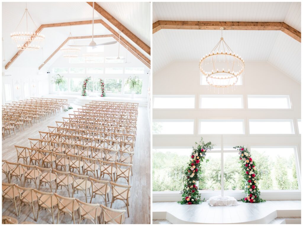 bride and groom exchanging vows at Wildberry Farm