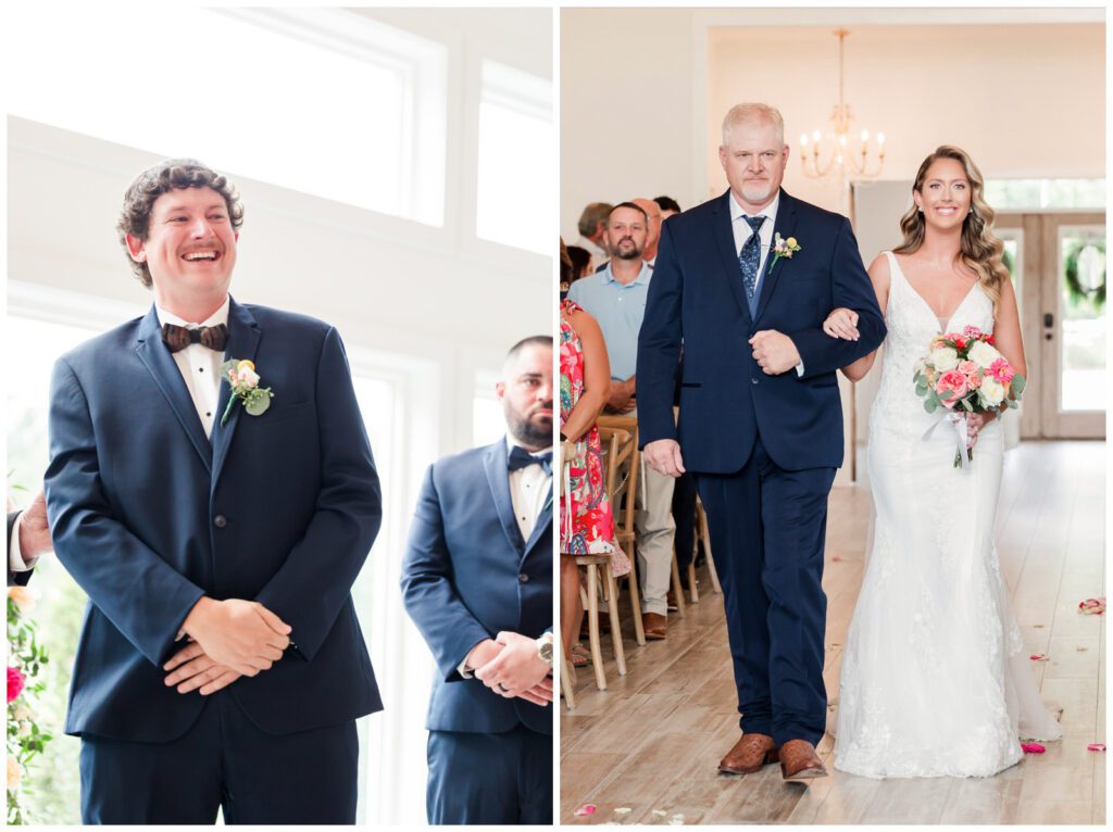 bride and groom exchanging vows at Wildberry Farm