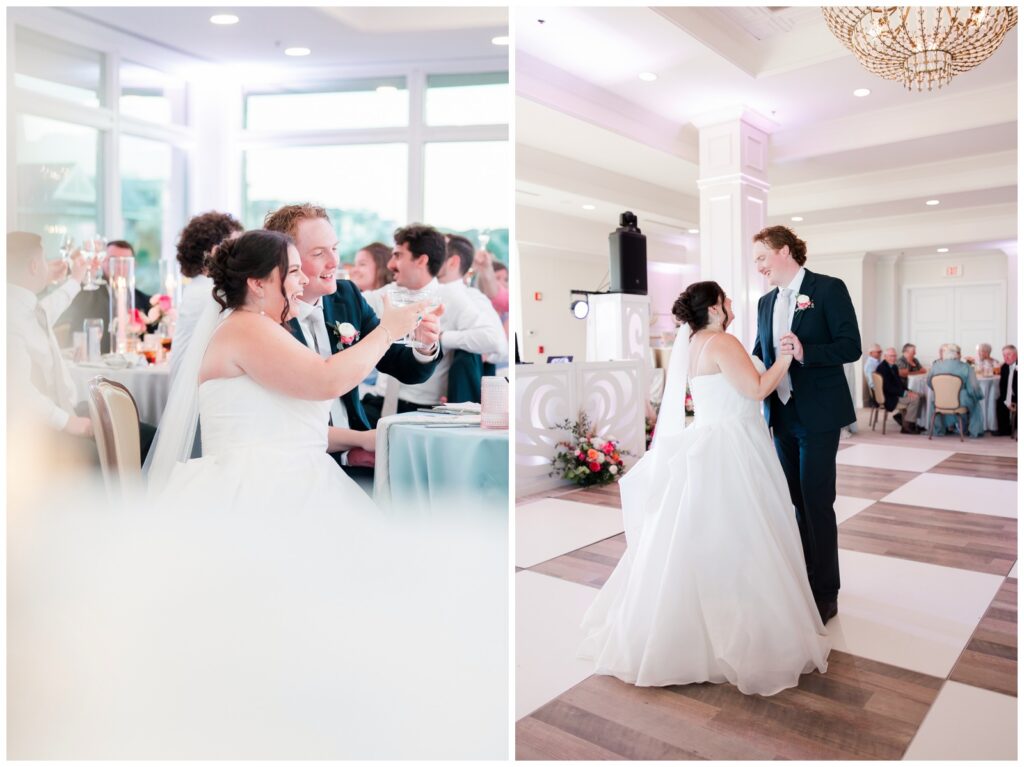 candid wedding photo of Anna and Joe laughing together