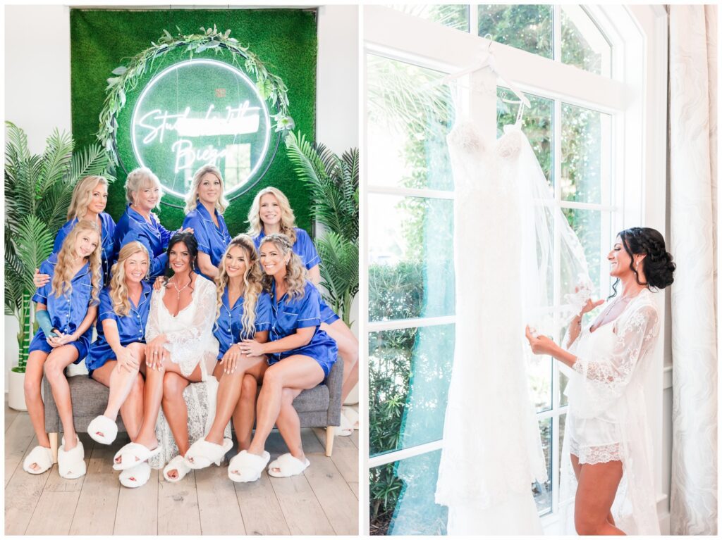 Red white and blue wedding details at 21 Main Events at North Beach