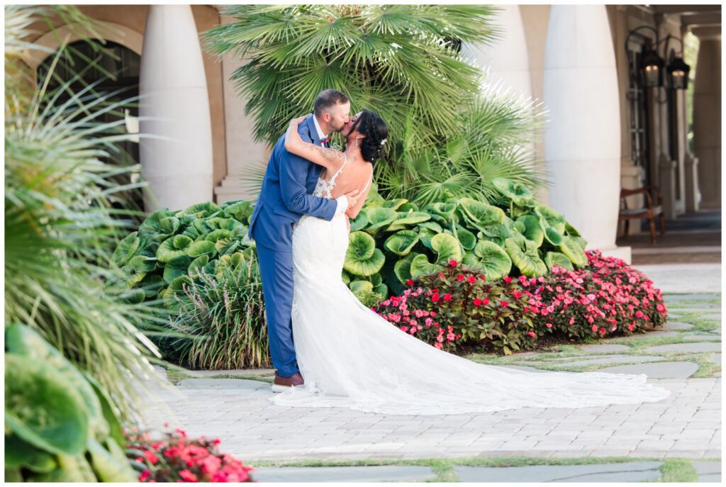 Bride and groom portraits at 21 Main Events at North Beach wedding venue